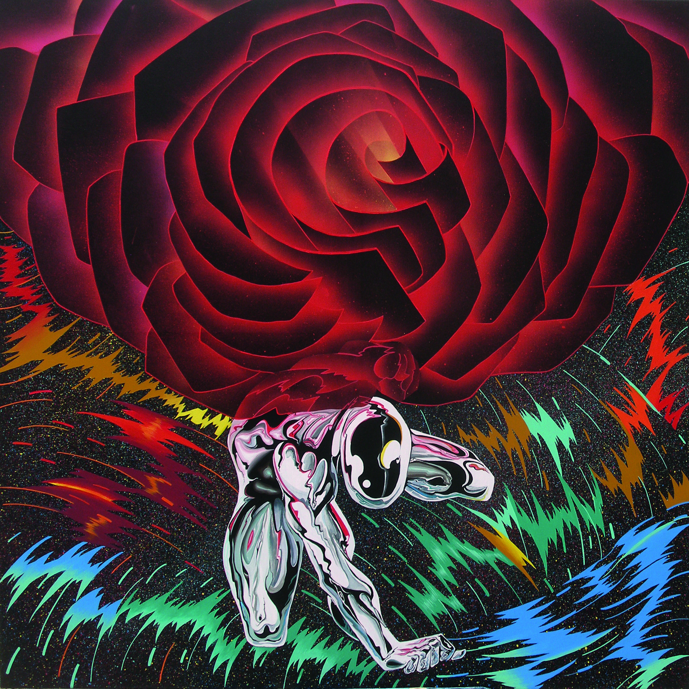 Big Romance, ακρυλικά σε καμβά, 120x120cm, 2022