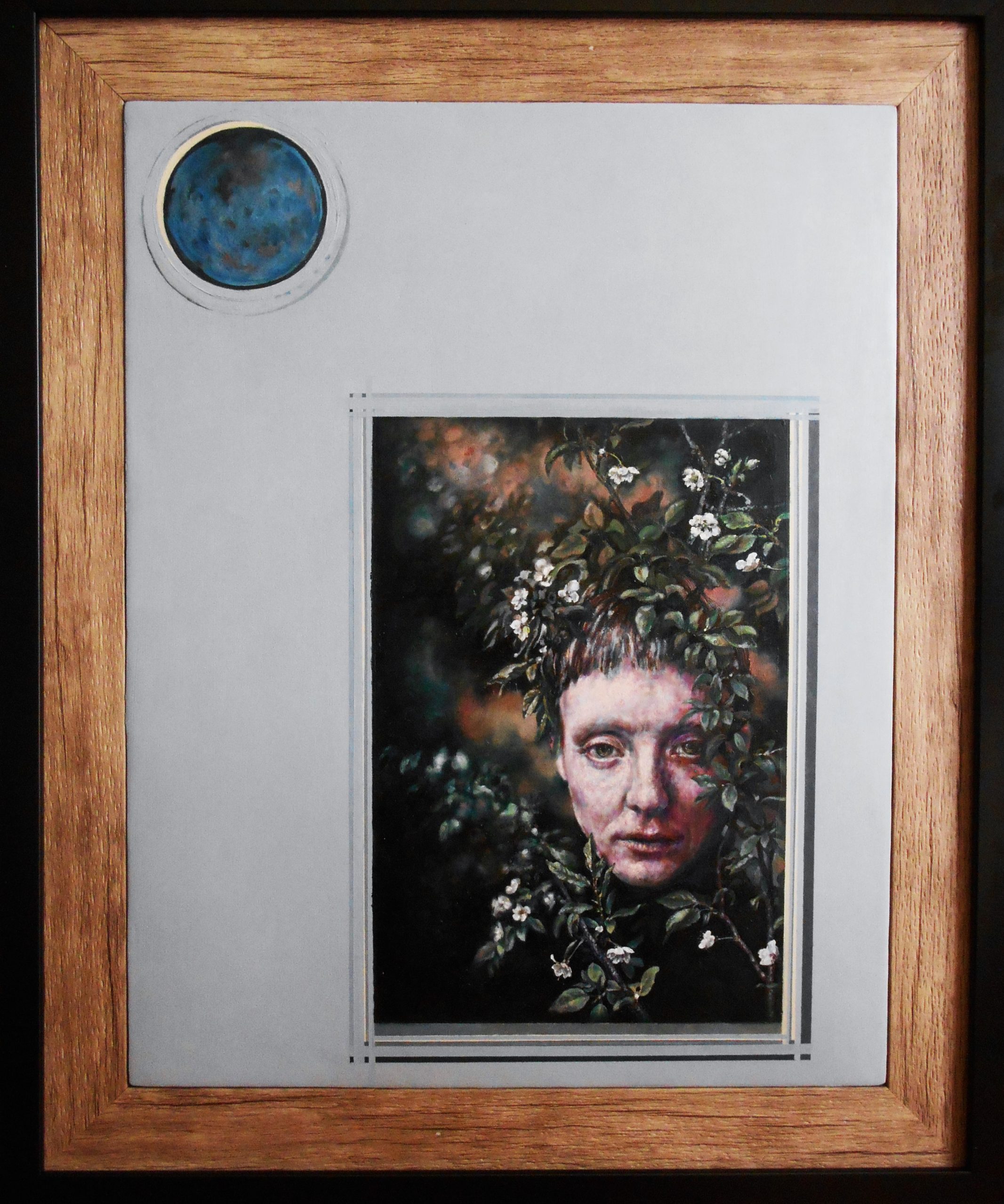 Blue Circle, acrylic and oil on wood, 40x50cm, 1800 euros