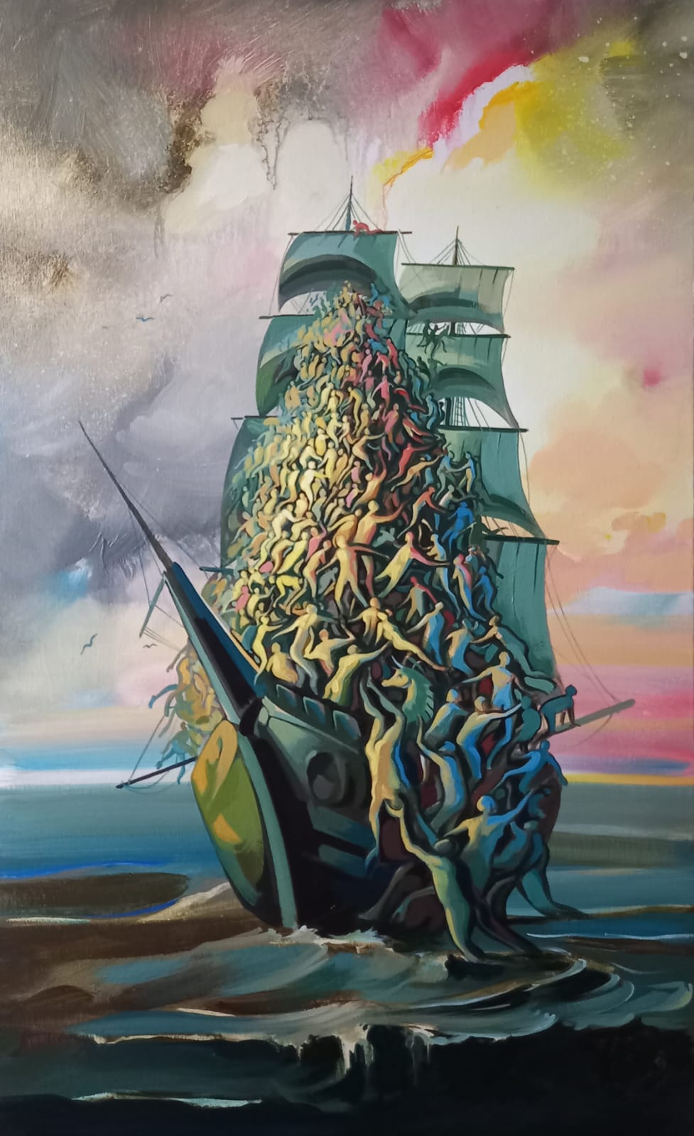 Cosmo(a)gonia, acrylic on canvas, 77x47 jpeg