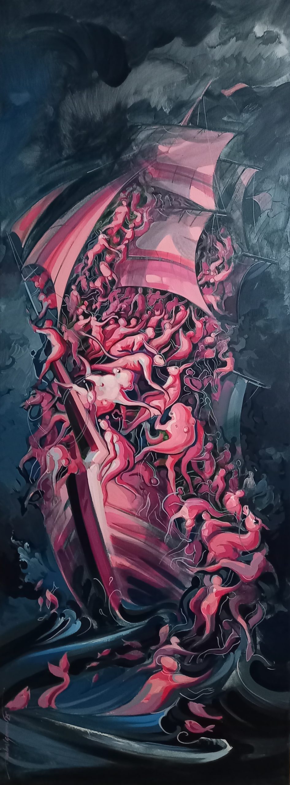 Dream Ascension, acrylic on canvas, 160x60cm