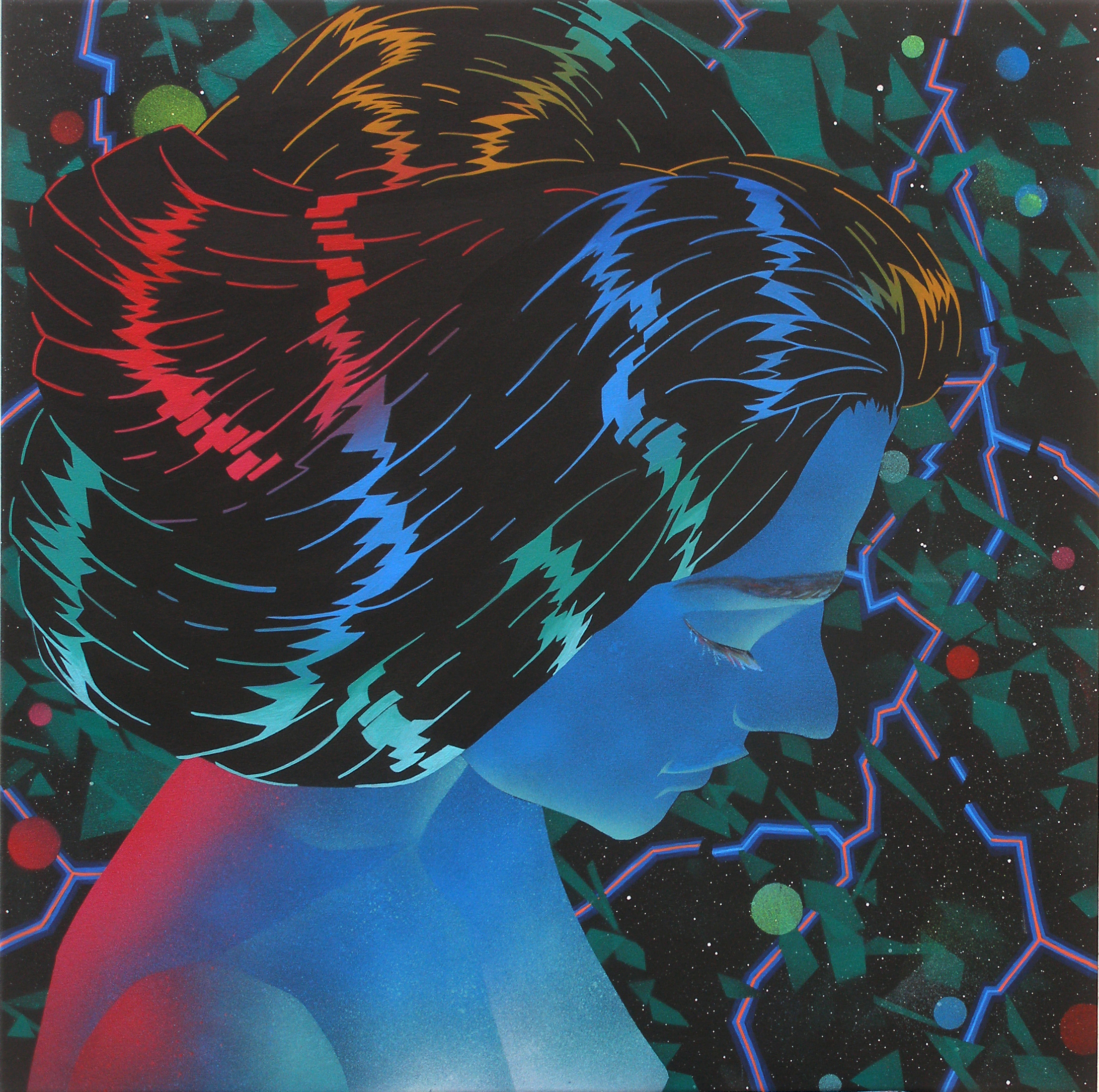 Entropy, ακρυλικά σε καμβά, 80x80cm, 2022