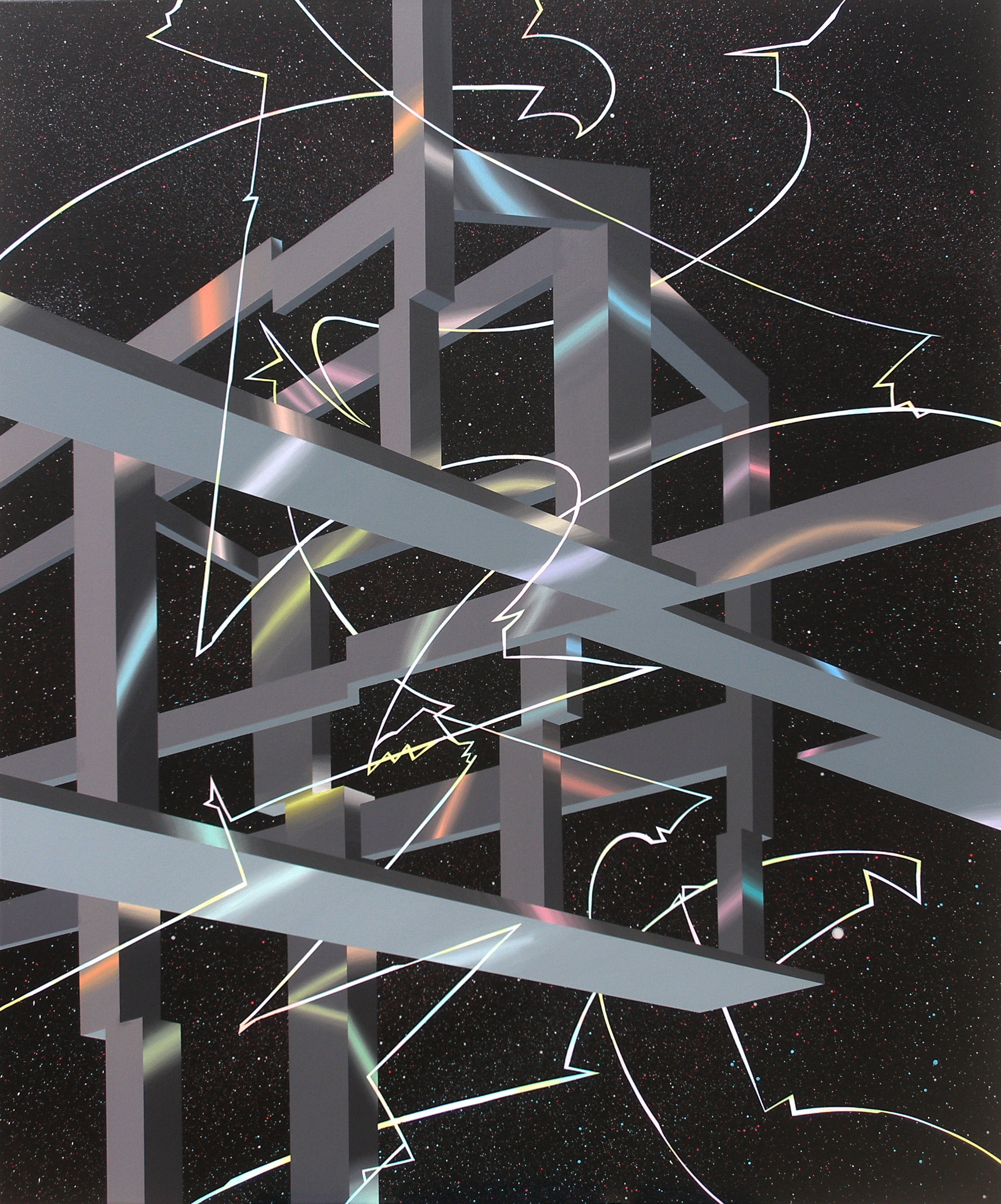 House of Thunders, ακρυλικά σε καμβά, 120x100cm, 2022