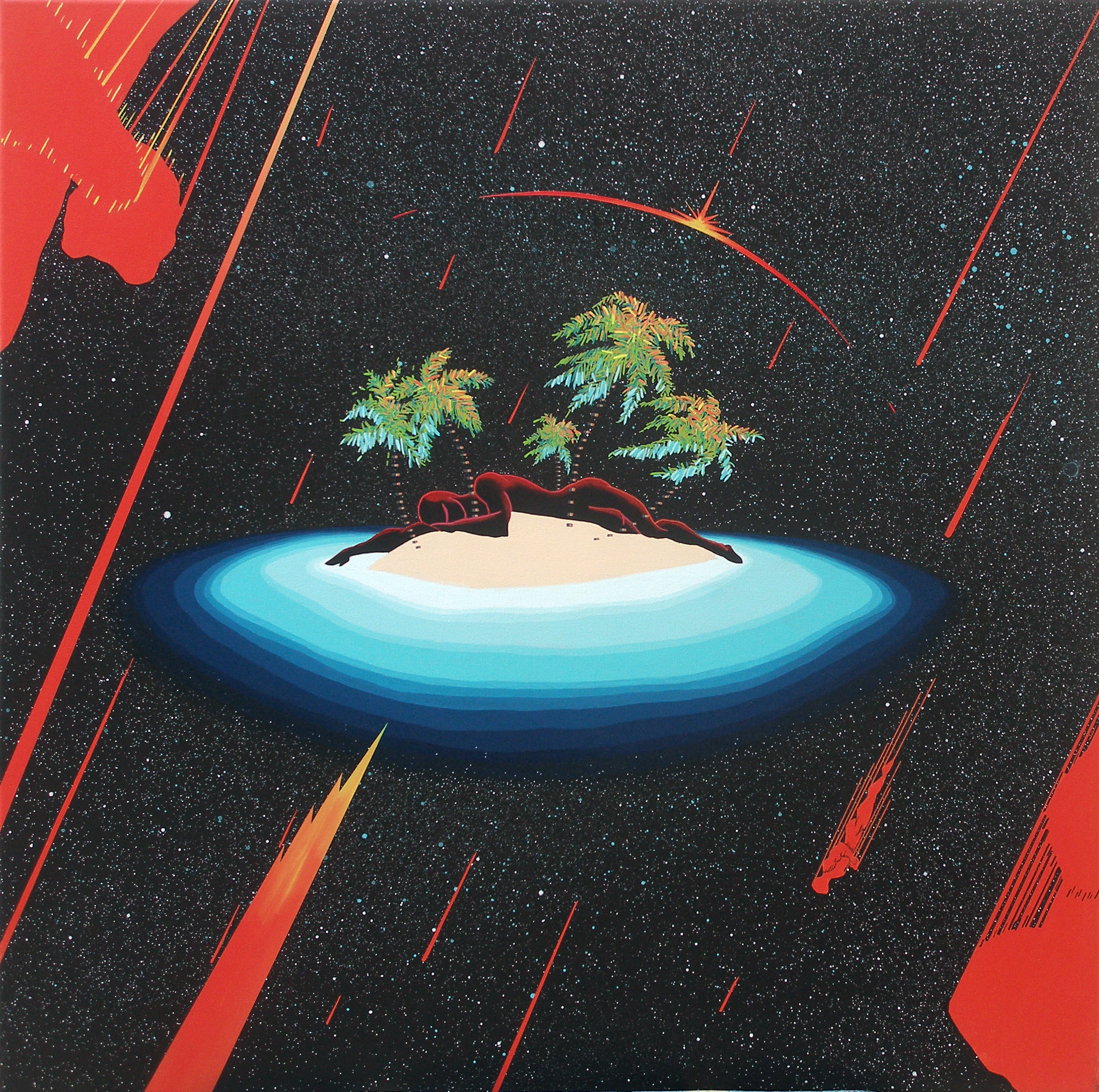 Oasis, ακρυλικά σε καμβά, 80x80cm, 2022