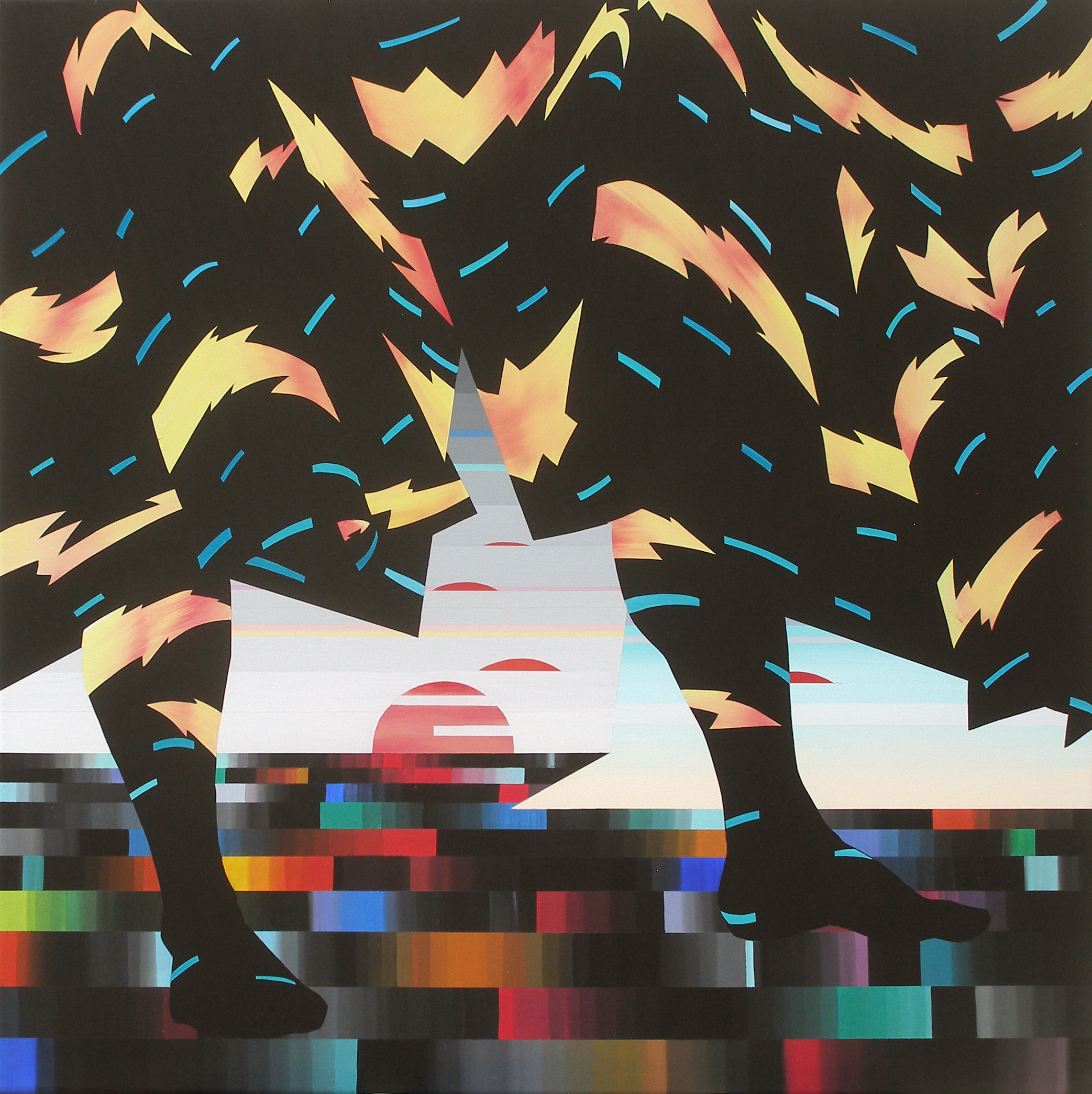 Stormy night, ακρυλικά σε καμβά, 80x80cm, 2022