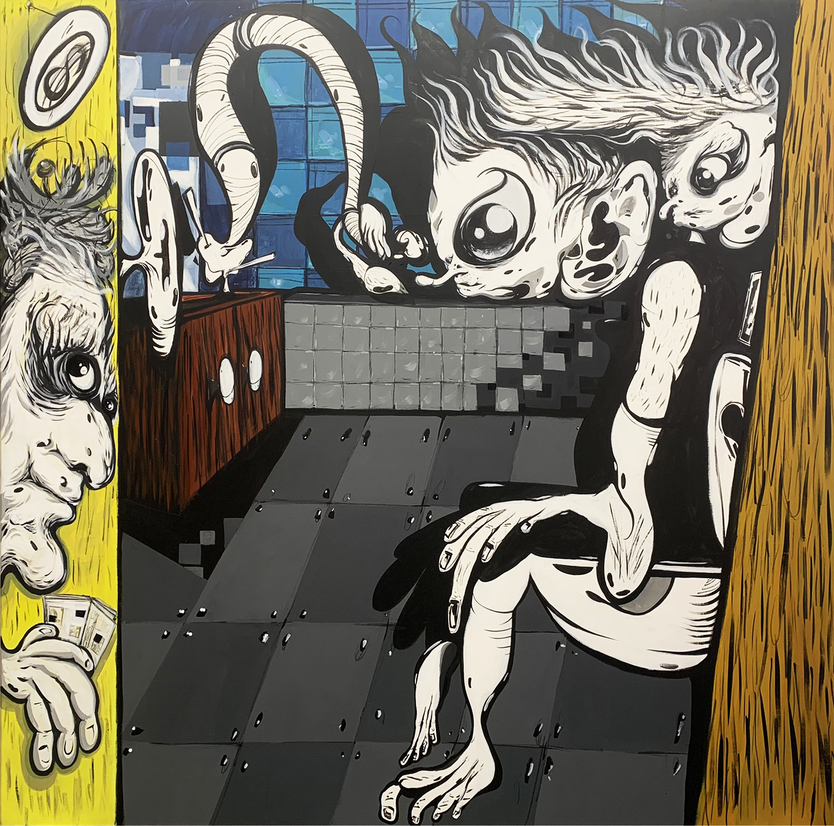 WC, μεικτή τεχνική, 200x200cm, 2022